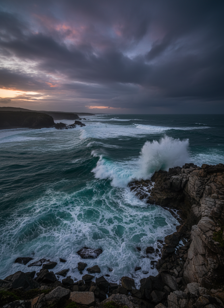 Costa salvaje al atardecer — WildCraft